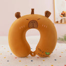 Animal dos desenhos animados em forma de u travesseiro de espuma de memória recuperação lenta pescoço apoio carro viagem nap travesseiro confortável tecido macio