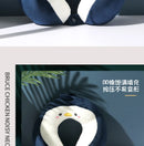 Travesseiro portátil em forma de u para carro, travesseiro de proteção de pescoço de desenho animado para viagem ao ar livre, travesseiro de avião, acessórios para carro