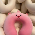 Animal dos desenhos animados em forma de u travesseiro de espuma de memória recuperação lenta pescoço apoio carro viagem nap travesseiro confortável tecido macio