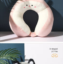 Nova corcunda dos desenhos animados em forma de u travesseiro pp algodão cristal veludo bordado em forma de u travesseiro carro pescoço travesseiro escritório nap pescoço travesseiro