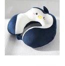 Nova corcunda dos desenhos animados em forma de u travesseiro pp algodão cristal veludo bordado em forma de u travesseiro carro pescoço travesseiro escritório nap pescoço travesseiro