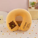 Animal dos desenhos animados em forma de u travesseiro de espuma de memória recuperação lenta pescoço apoio carro viagem nap travesseiro confortável tecido macio