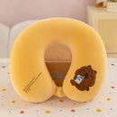 Animal dos desenhos animados em forma de u travesseiro de espuma de memória recuperação lenta pescoço apoio carro viagem nap travesseiro confortável tecido macio