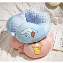 Adorável kuromi minha melodia em forma de u pescoço travesseiro kawaii estilo japonês cinnamoroll viagem nap travesseiro pele amigável engrossado menina