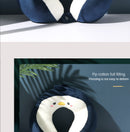 Nova corcunda dos desenhos animados em forma de u travesseiro pp algodão cristal veludo bordado em forma de u travesseiro carro pescoço travesseiro escritório nap pescoço travesseiro