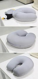 Almofadas de viagem deformáveis em forma de U Avião Pinguins Almofada Brinquedo de pelúcia Travesseiro de pescoço