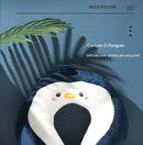 Nova corcunda dos desenhos animados em forma de u travesseiro pp algodão cristal veludo bordado em forma de u travesseiro carro pescoço travesseiro escritório nap pescoço travesseiro