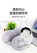 Travesseiro em forma de u dos desenhos animados travesseiro de pescoço protegendo travesseiro cervical travesseiro de pescoço em forma de u escritório bonito portátil avião vagão