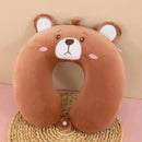 Animal dos desenhos animados em forma de u travesseiro de espuma de memória recuperação lenta pescoço apoio carro viagem nap travesseiro confortável tecido macio