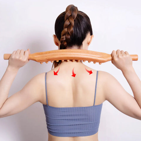 Bastão de Massagem em Madeira – Terapia Linfática e Relaxamento Muscular