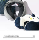 Travesseiro portátil em forma de u para carro, travesseiro de proteção de pescoço de desenho animado para viagem ao ar livre, travesseiro de avião, acessórios para carro