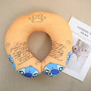 Adorável lilo & stitch em forma de u pescoço travesseiro bonito recheado anime ponto anjo viagem travesseiro dos desenhos animados impresso nap travesseiro lavável