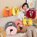 Animal dos desenhos animados em forma de u travesseiro de espuma de memória recuperação lenta pescoço apoio carro viagem nap travesseiro confortável tecido macio