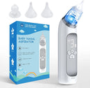 Aspirador nasal elétrico para bebês, dispositivo de sucção de nariz com bocal de silicone de qualidade alimentar, 3 modos de sucção e música calmante