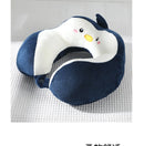 Travesseiro portátil em forma de u para carro, travesseiro de proteção de pescoço de desenho animado para viagem ao ar livre, travesseiro de avião, acessórios para carro