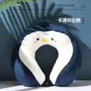 Nova corcunda dos desenhos animados em forma de u travesseiro pp algodão cristal veludo bordado em forma de u travesseiro carro pescoço travesseiro escritório nap pescoço travesseiro