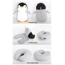 2 em 1 em forma de u bonito pinguim pescoço travesseiro viagem pescoço travesseiro mutável dos desenhos animados pescoço travesseiro para acampamento caminhadas